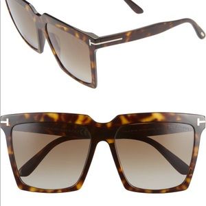 Tom Ford 58mm polarized square sunglasses